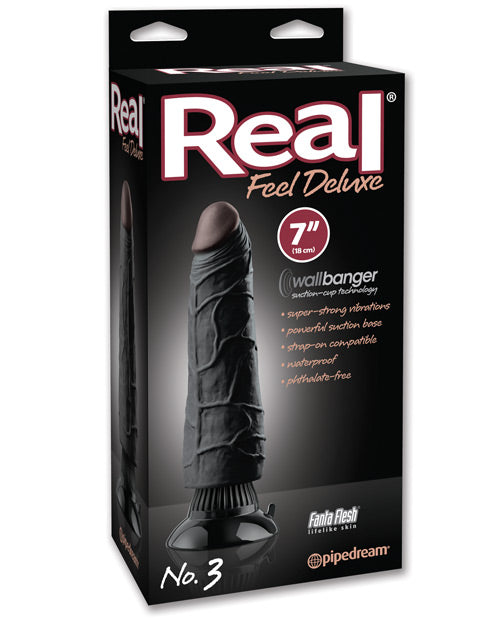 Real Feel Deluxe No. 3 7" Vibe Waterproof - Black