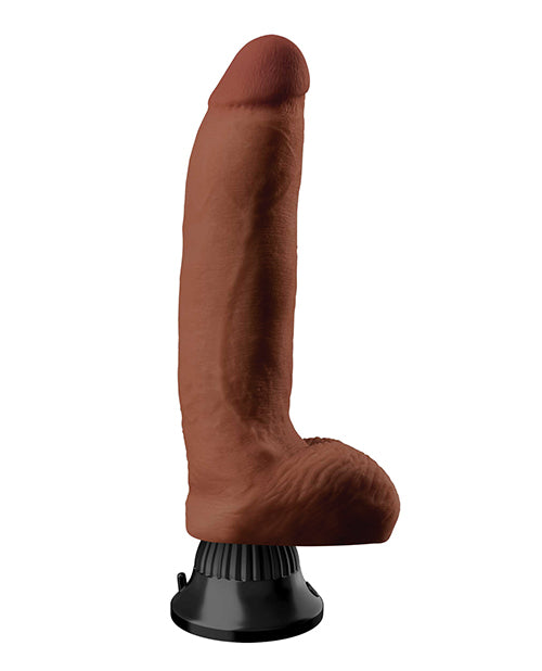 Real Feel Deluxe No. 5 Wallbanger Vibrating Dildo with Balls 8in - Chocolate