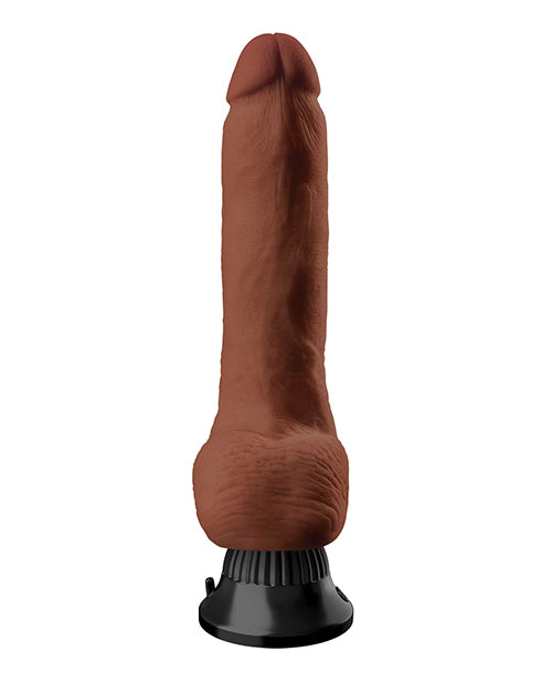 Real Feel Deluxe No. 5 Wallbanger Vibrating Dildo with Balls 8in - Chocolate