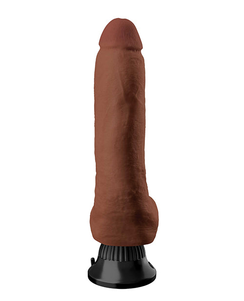 Real Feel Deluxe No. 5 Wallbanger Vibrating Dildo with Balls 8in - Chocolate