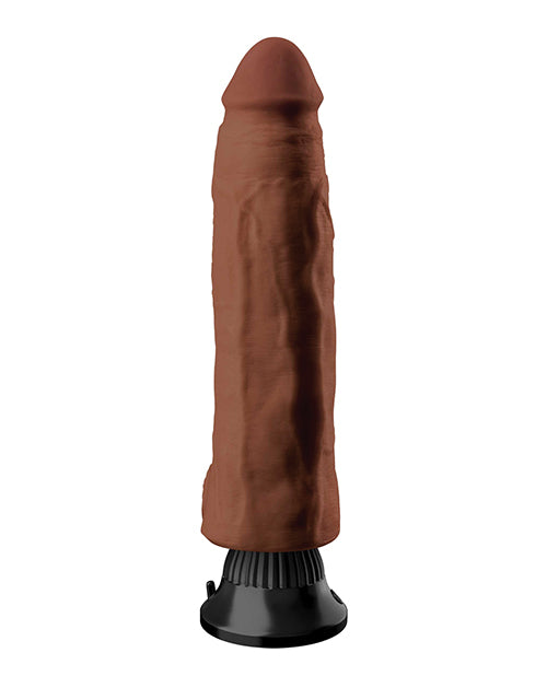 Real Feel Deluxe No. 10 Wallbanger Vibrating Dildo with Balls 10in - Chocolate