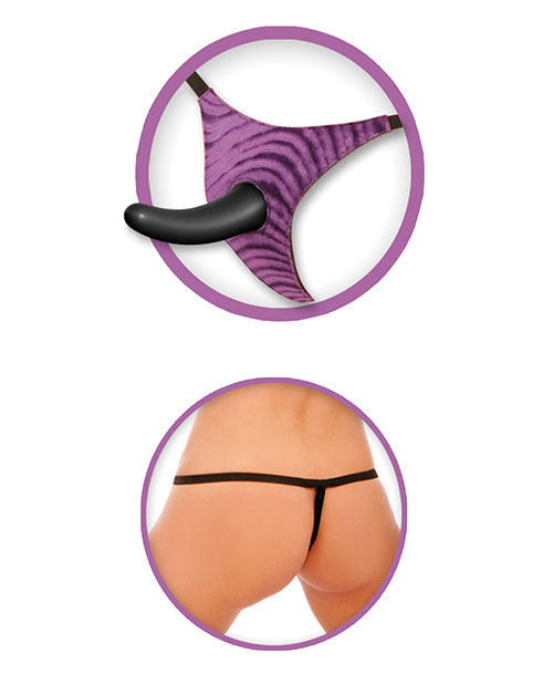 Fetish Fantasy Series Vibrating Strap-On For Him with Harness and Dildo 5in - Purple