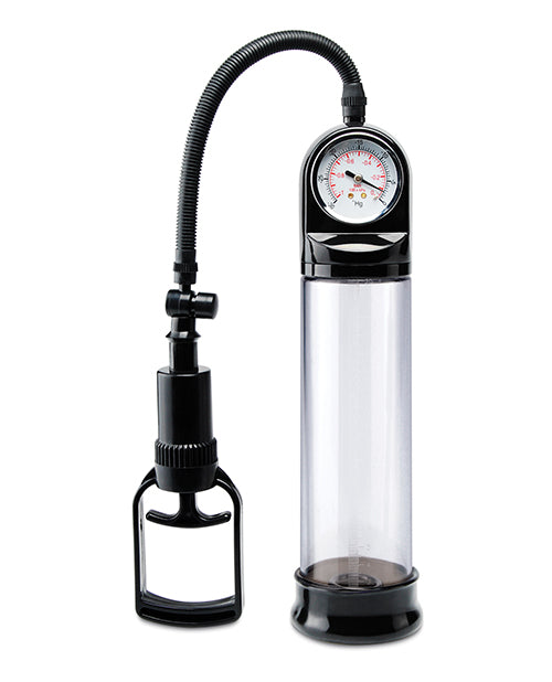Pump Worx Accu-Meter Power Penis Pump - Clear and Black