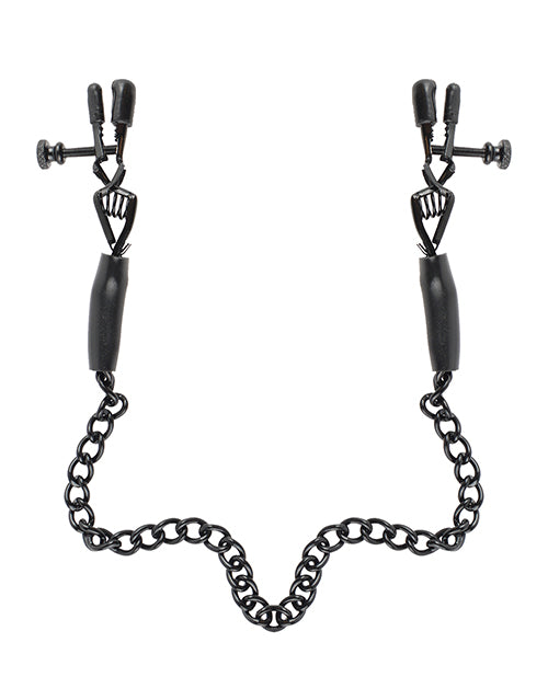 Fetish Fantasy Series Adjustable Nipple Chain Clamps - Black