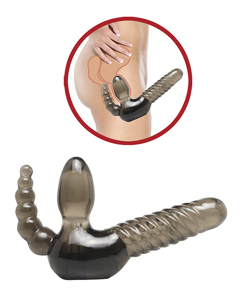 Fetish Fantasy Strapless Strap-On with Anal Stimulator 5in - Black