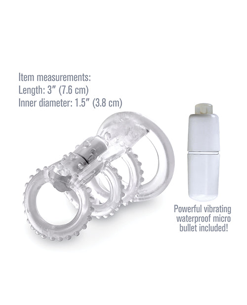 Fantasy X-Tensions Vibrating Cock Cage 3in - Clear