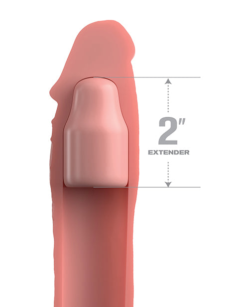 Fantasy X-Tensions Elite Silicone 6in Sleeve with Strap and 2in Plug- Vanilla