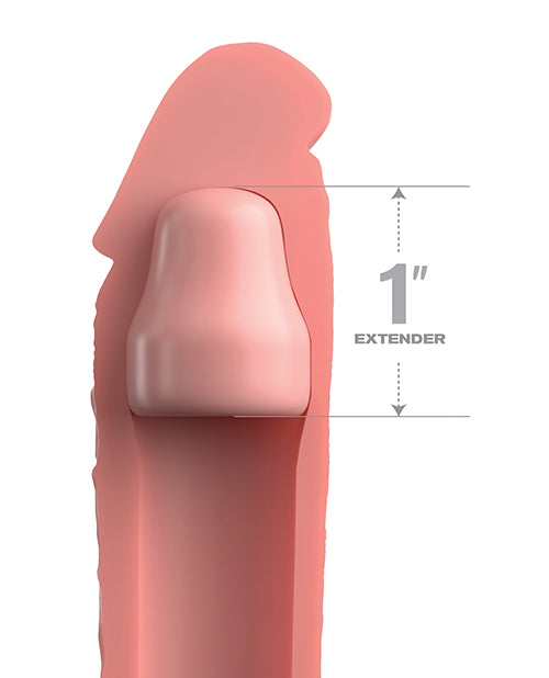 Fantasy X-Tensions Elite Silicone 7in Sleeve with 1in Plug - Vanilla