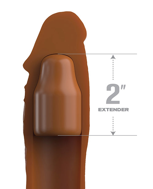 Fantasy X-Tensions Elite Silicone 8in Sleeve with 2in Plug - Caramel
