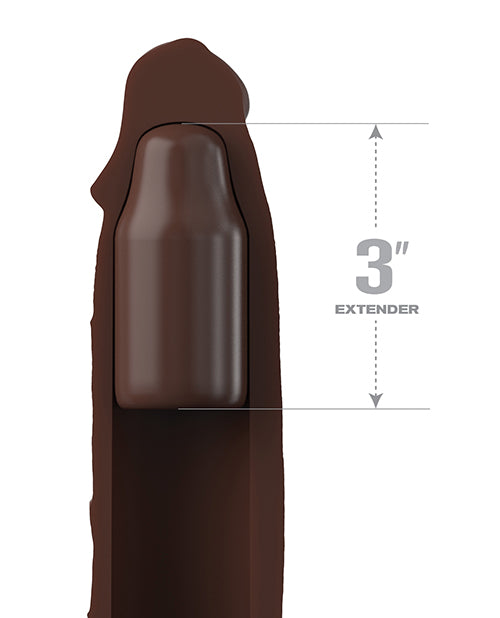Fantasy X-Tensions Elite Silicone 9in Sleeve with 3in Plug - Chocolate