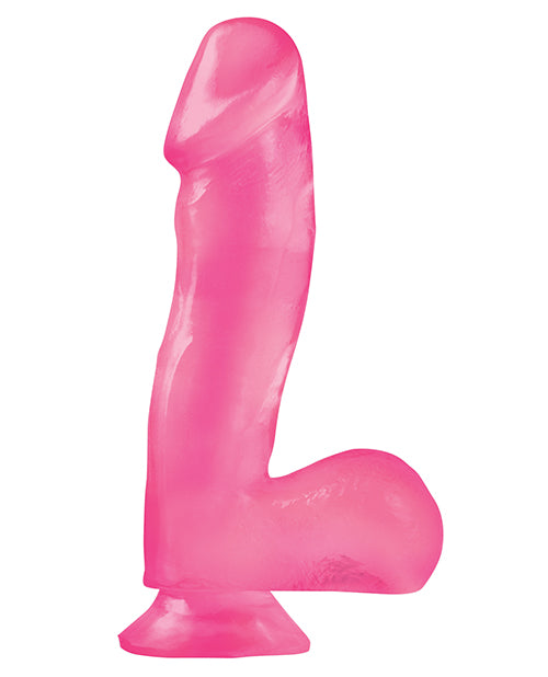 Basix Rubber Works 6.5in Dong with Suction Cup Waterproof - Pink
