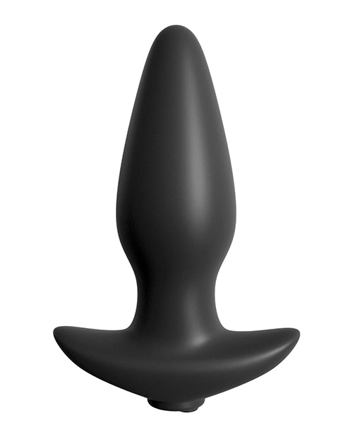 Anal Fantasy Collection Silicone Plug with Remote Control 4in - Black