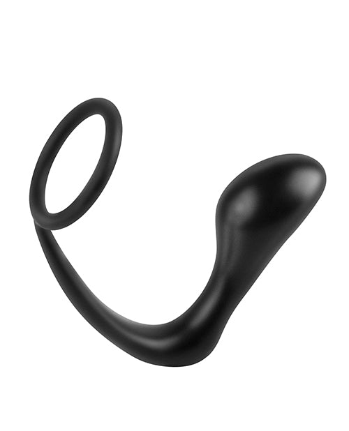 Anal Fantasy Collection Ass-Gasm Cock Ring Plug 4in - Black