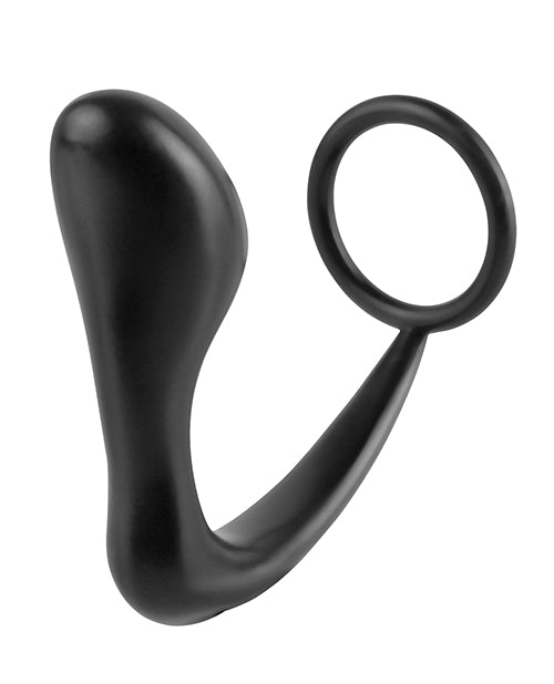 Anal Fantasy Collection Ass-Gasm Cock Ring Plug 4in - Black
