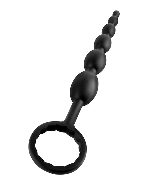 Anal Fantasy Collection Silicone First Time Fun Beads 8.25in - Black