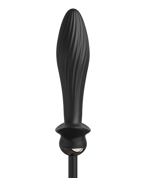 Anal Fantasy Elite Auto-Throb Rechargeable Silicone Inflatable Vibrating Plug - Black