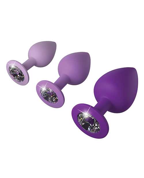 Fantasy For Her Her Little Gems Trainer Set Anal Kit 3 Training Size Plugs Waterproof Silicone - Purple