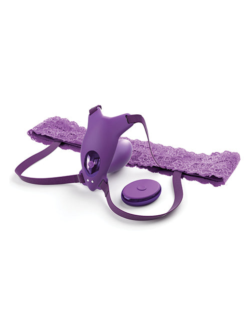 Fantasy For Her Ultimate G-Spot Butterfly Strap-On Rechargeable Silicone with Remote Control - Purple