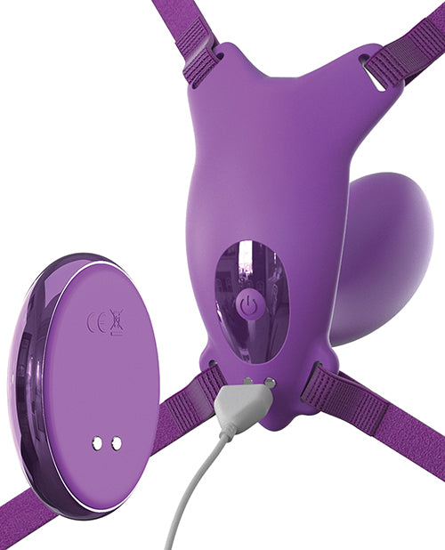 Fantasy For Her Ultimate G-Spot Butterfly Strap-On Rechargeable Silicone with Remote Control - Purple
