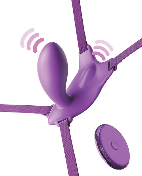 Fantasy For Her Ultimate G-Spot Butterfly Strap-On Rechargeable Silicone with Remote Control - Purple