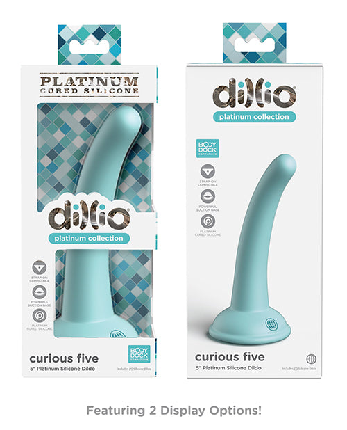Dillio Platinum Curious Five Silicone Dildo 5in - Teal