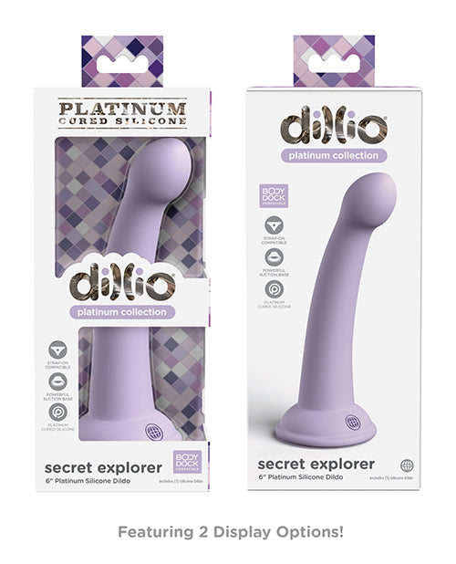 Dillio Platinum Secret Explorer Silicone Dildo 6in - Lavender