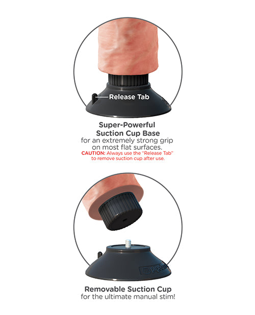 King Cock Vibrating Dildo with Balls 8in - Vanilla