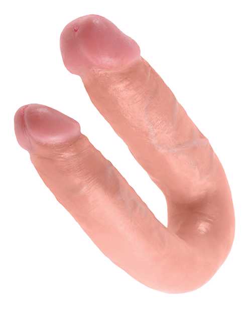 King Cock U-Shaped Medium Double Trouble Dildo - Vanilla