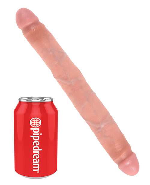 King Cock Slim Double Dildo 12in - Vanilla