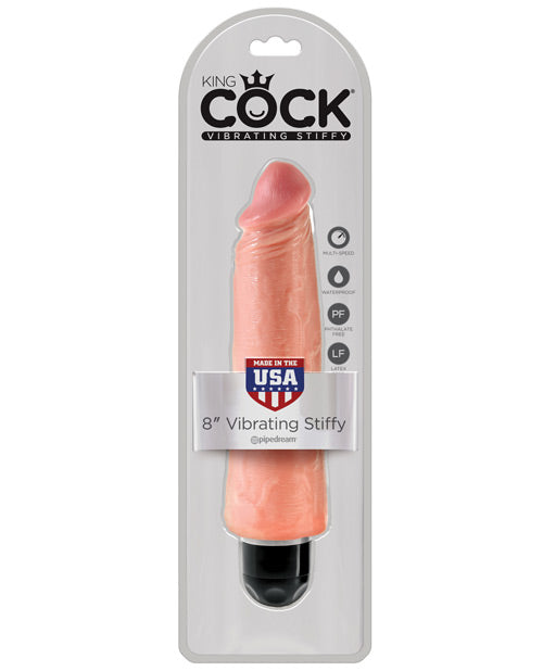King Cock 8" Vibrating Stiffy - Flesh