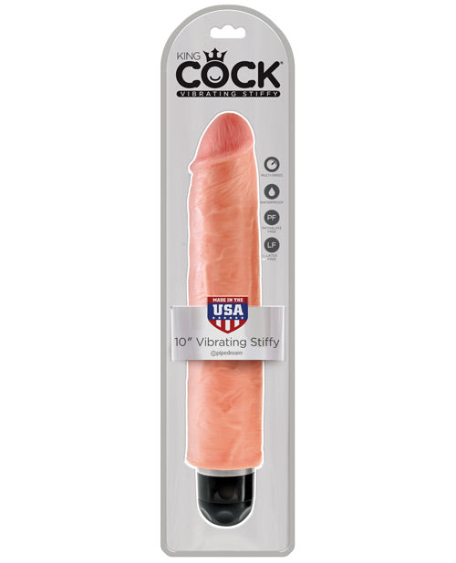 King Cock 10" Vibrating Stiffy - Flesh