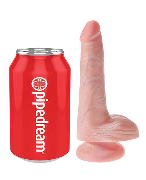 King Cock Dildo with Balls 6in - Vanilla