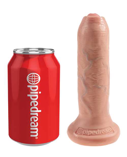 King Cock Uncut Dildo 6in - Vanilla