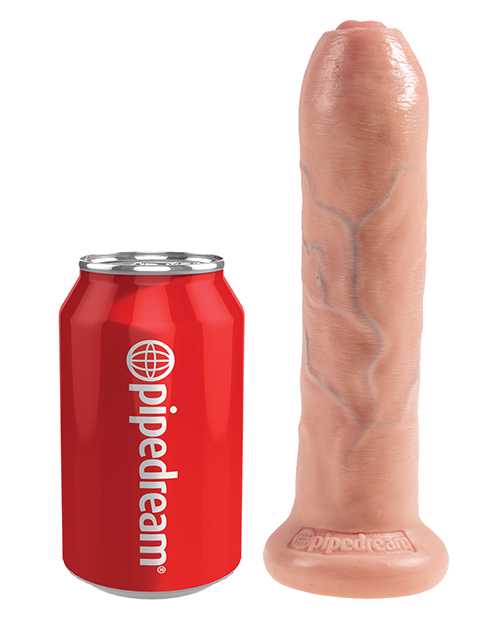 King Cock Uncut Cock Dildo 7in - Vanilla