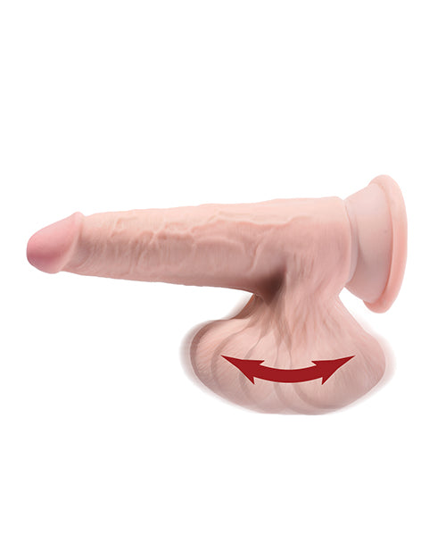 King Cock Triple Density Cock with Swinging Balls 7in - Vanilla