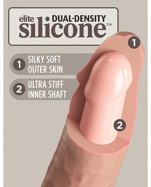 King Cock Elite Dual Density Silicone Dildo 6in - Vanilla