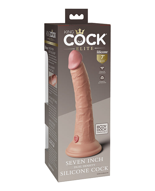King Cock Elite Dual Density Silicone Dildo 7in - Vanilla
