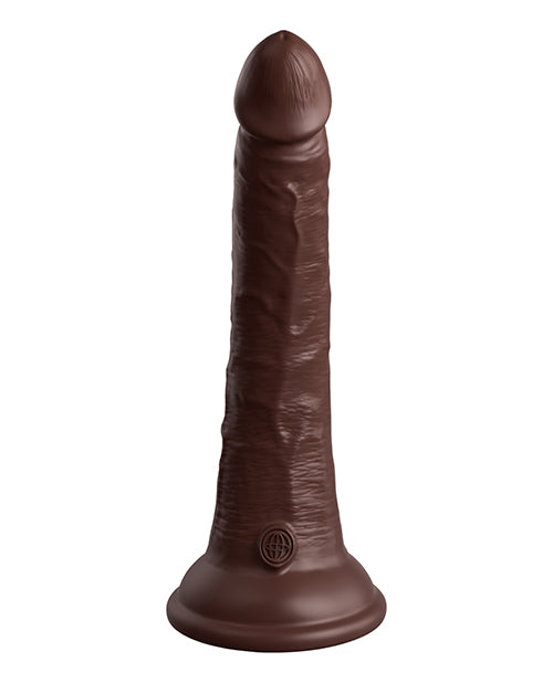 King Cock Elite Dual Density Silicone Dildo 7in - Chocolate