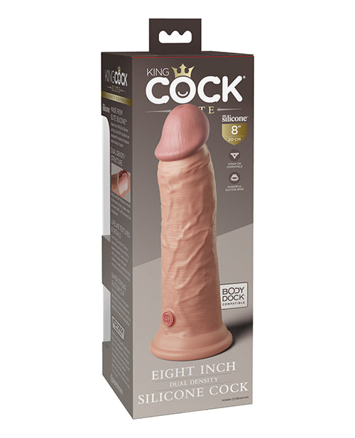 King Cock Elite Dual Density Silicone Dildo 8in - Vanilla