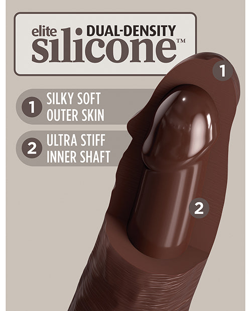 King Cock Elite Dual Density Silicone Dildo 8in - Chocolate