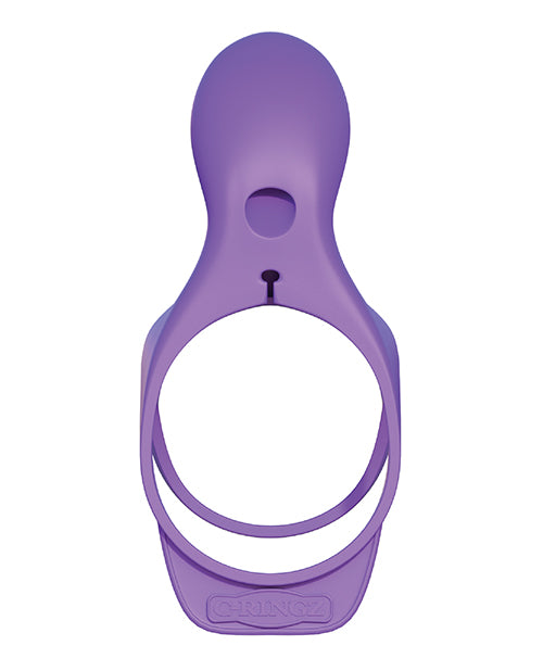 Fantasy C-Ringz Ultimate Silicone Couples Cage Cock Ring with Wired Remote Control - Purple