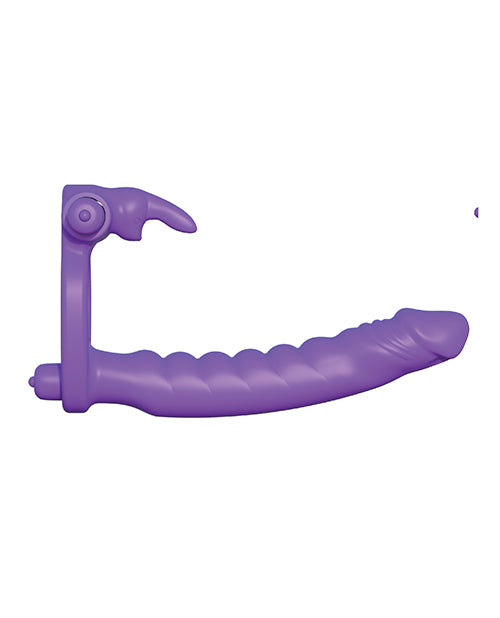 Fantasy C-Ringz Silicone Double Penetrator Rabbit Cock Ring - Purple