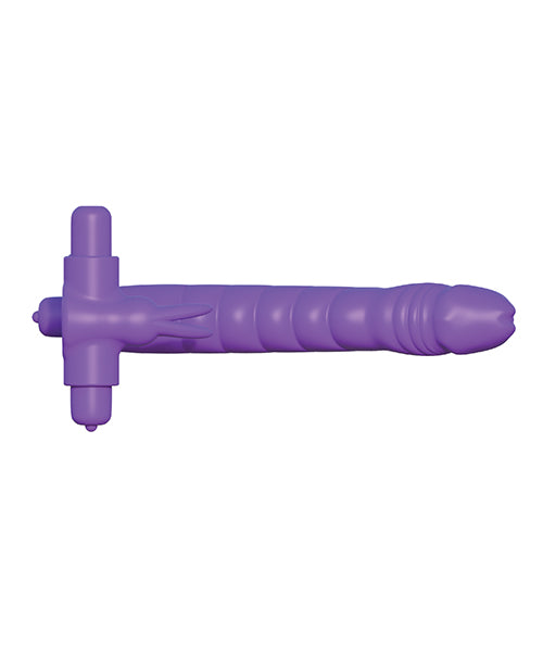 Fantasy C-Ringz Silicone Double Penetrator Rabbit Cock Ring - Purple