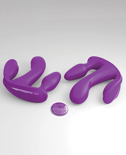 3Some Total Ecstasy Silicone Rechargeable Vibrator with Remote Control - Purple
