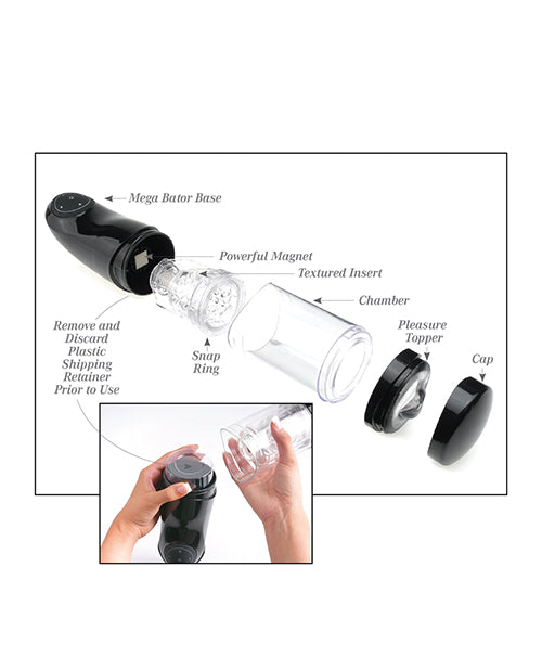 Pipedream Extreme Toyz Rechargeable Mega-Bator Ass Masturbator - Butt - Black/Clear