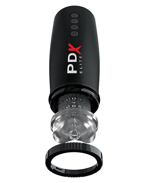 PDX Elite Rechargeable Motorbator 2 Masturbator - Pussy - Clear/Black