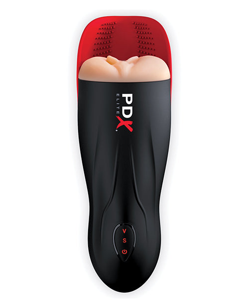 PDX Elite Fuck-O-Matic Stroker Rechargeable Masturbator - Pussy - Black/Vanilla