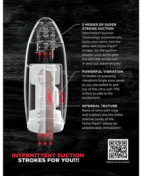 PDX Elite Fap-O-Matic Stroker Rechargeable Masturbator - Black/Vanilla