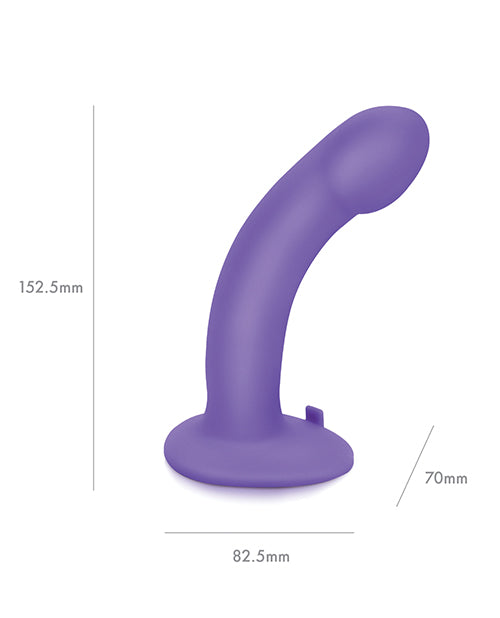 Pegasus Curved Realistic Peg Silicone Rechargeable Dildo with Remote Control 6in - Purple