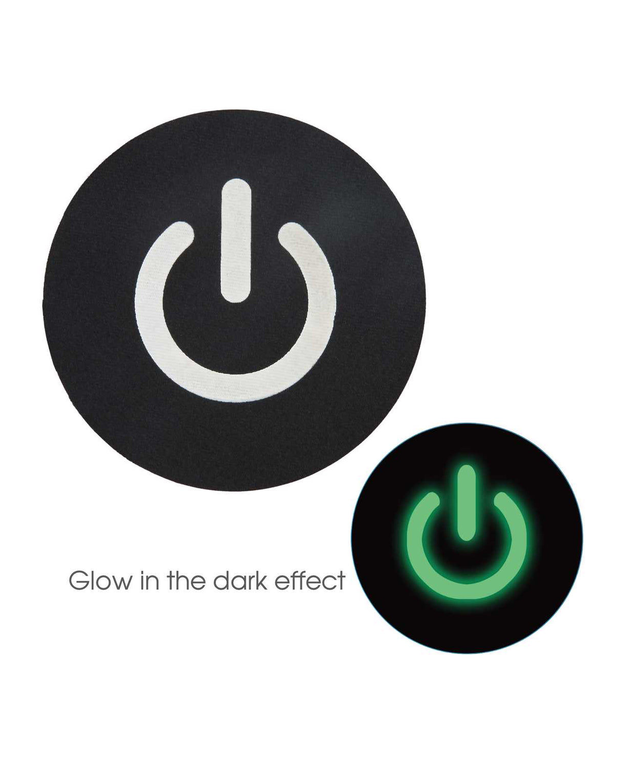 Peekaboo Glow In The Dark Power Button Pasties - Black/Green